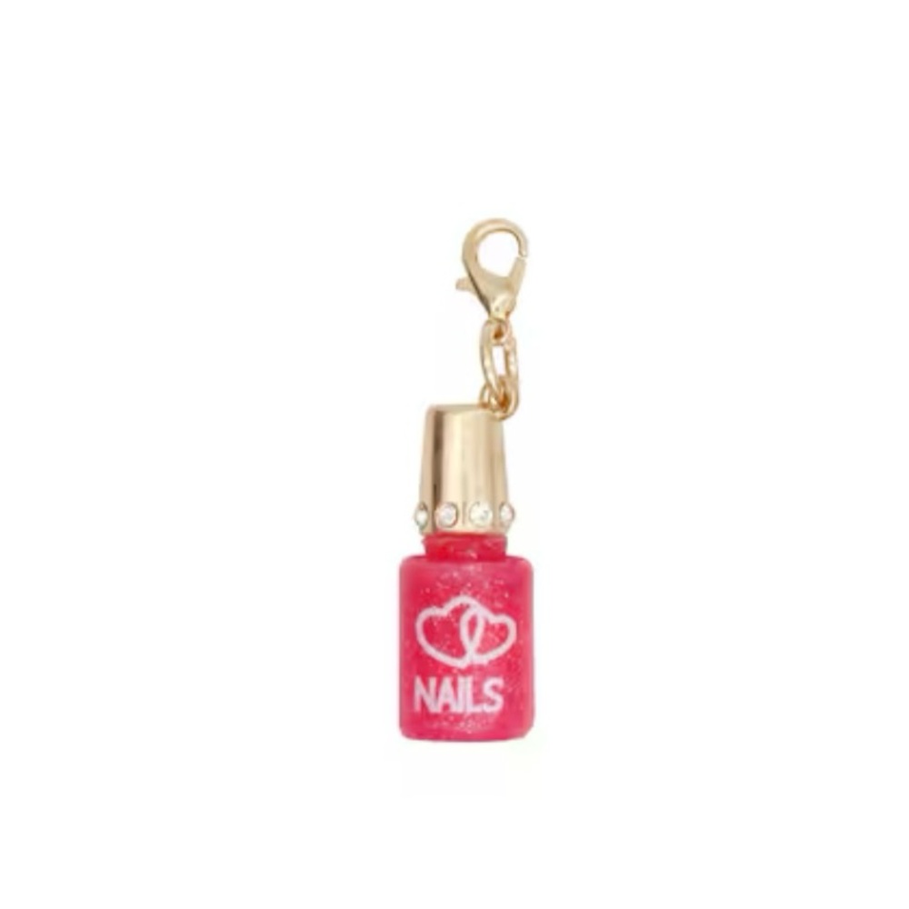 Pink and Gold Nail Polish Charm